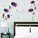 Rumas DIY Purple Rose Print Removable Room Home Decor Cartoon Wall Stickers Decal