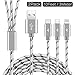 Nylon Braided Multi USB Charging Cable, ASICEN 2Pack 3-in-1 10FT/3m Micro USB Type C Charge Cord Data Sync Lightning to USB Cable for iPhone, iPad, iPod, Samsung,BlackBerry,Nexus,Google,LG,HTC (Gray)