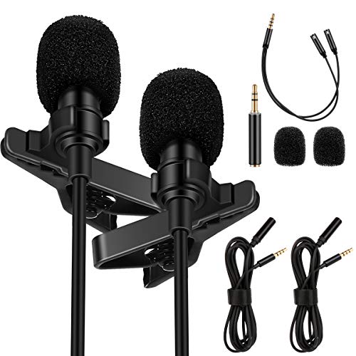 AFANTY 2 Pack Lavalier Microphone, Professional Omnidirectional