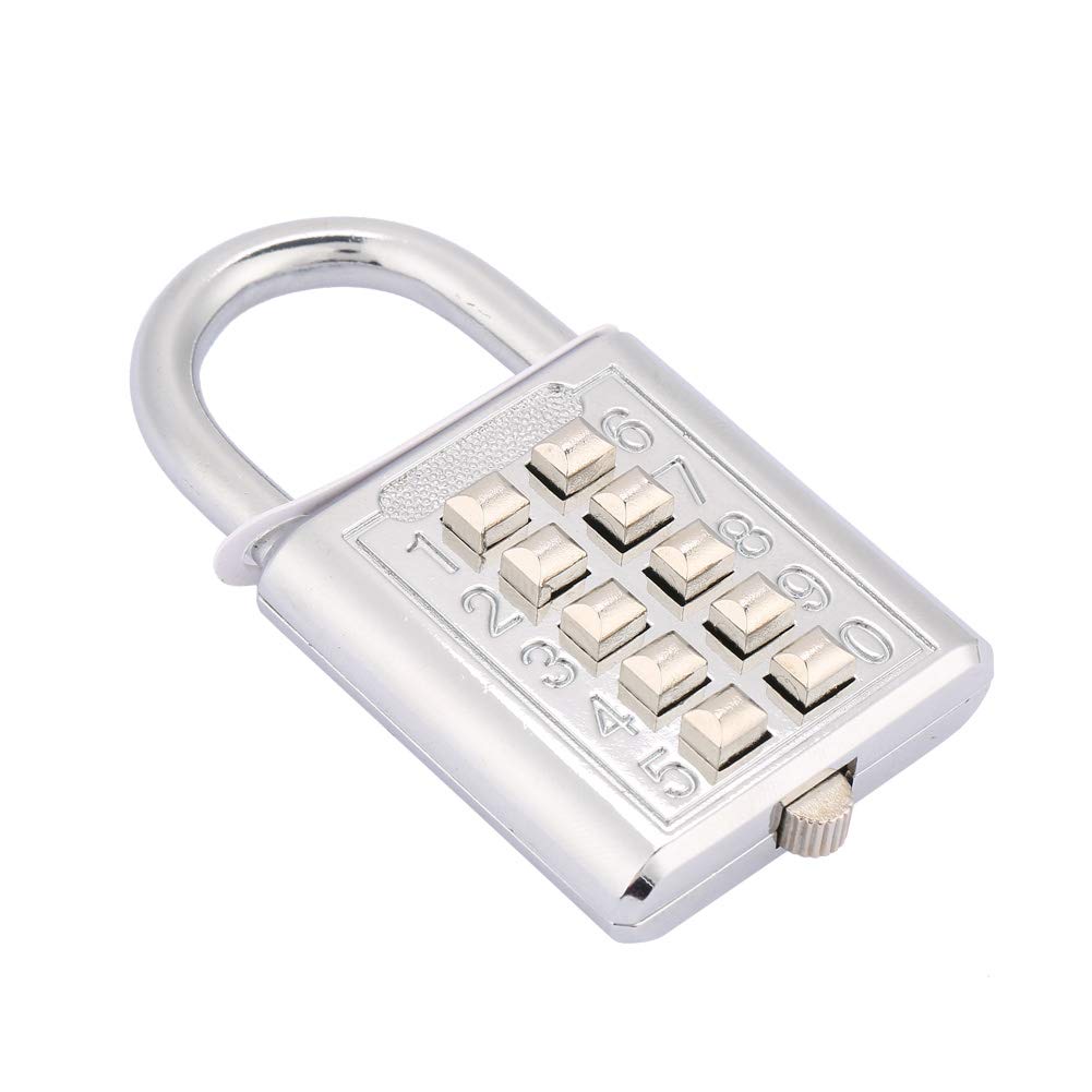5 Digit Push Button Combination Padlock Zinc Alloy Password Lock for Locker Drawer Cabinet Door(10 keypads)