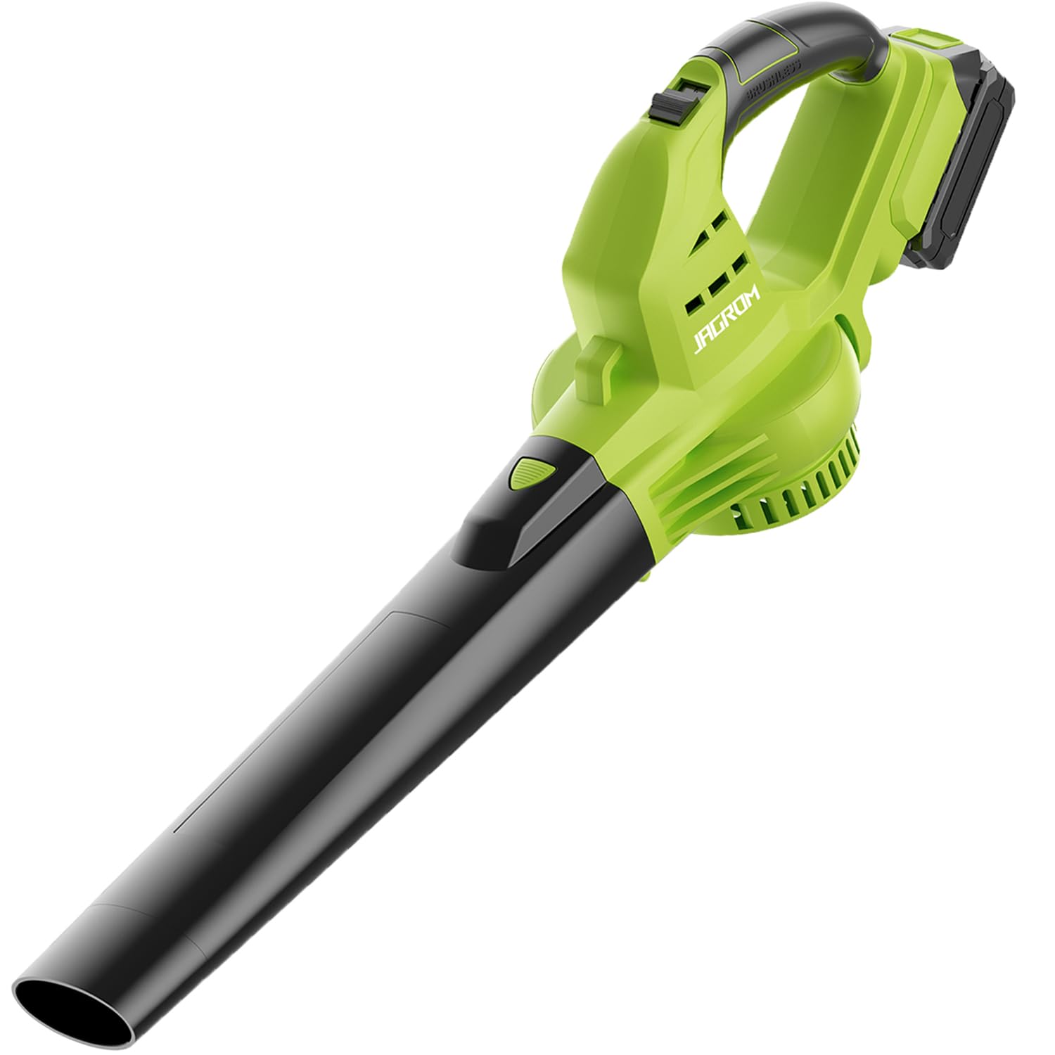 Photo 1 of (missing battery) JAGROM Leaf Blower Cordless with 1 Tube, 130MPH 180CFM High Speed, Tool Only, Lightweight Handheld Small Blower for Patio, Garden, House, Depot, Green