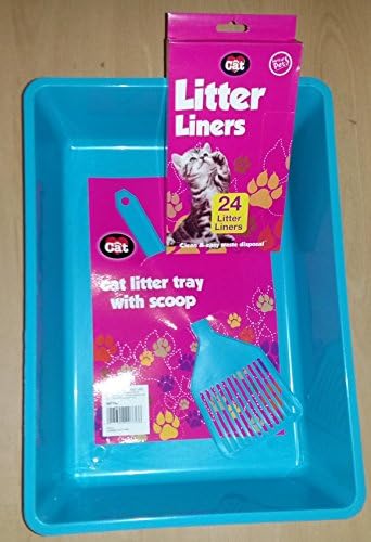 Blue Cat Litter Tray with Scoop and Liners