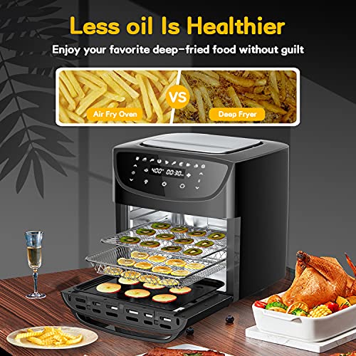 Gevi Air Fryer Oven, 6 Slice Rotisserie Dehydrator Toaster Oven Combo