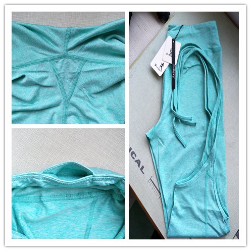 OVESPORT Women Yoga Leggings High Waist Workout Dance Pants with Ballet Ribbon (2088M, Green)