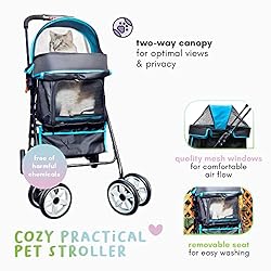 Swift Pet Stroller - Teal: Zipperless, Quality Mesh