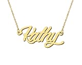 Aoloshow 18k Gold Plated Kathy Name Necklace Womens