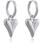 Red Heart Earrings for Women - Rhinestone Valentine's Day Earrings, Sparkling Crystal Heart Dangle Earring, Romantic Gift for Her