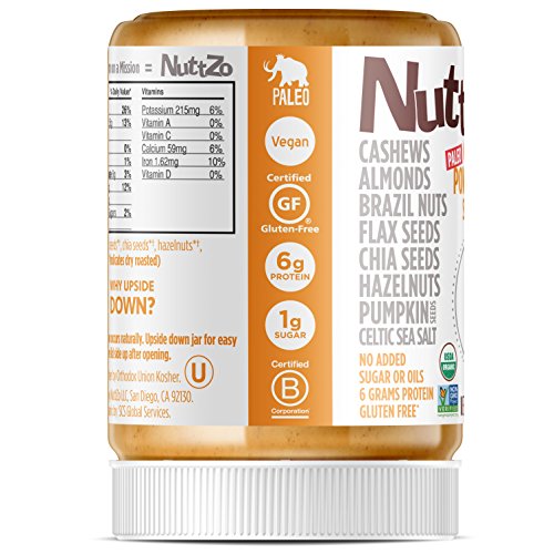 Nuttzo Organic Smooth Paleo Power Fuel Seven Nut and Seed Butter, Peanut Free, 12 Oz, 2 Pack - Image 4
