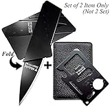 Gifts for Men Gadgets (Set of 2) Credit Card Size Tool and Knife (Black Sets of 2)