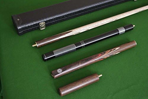 LPC Handmade 3/4 Piece 57 Inch Ash Snooker/Pool Cue Complete Set - Black Case/Extension/Rosewood Butt