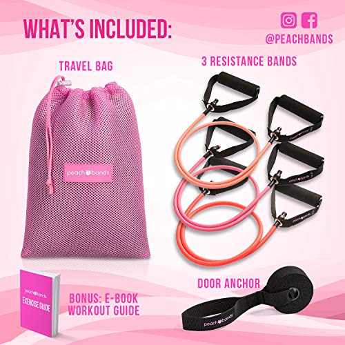 Peach Bands Resistance Tube Bands Set Exercise Bands with Handles