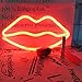 Decorative LED Red Lip Shaped Neon Night Light Wall Decor Lamp for Children's Room Party Christmas Wedding Decoration (Neon Lip)