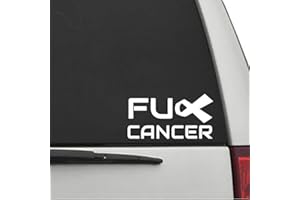 XTRAYXRAY Fuck Cancer Sticker Cancer Awareness Ribbon Breast Decal Window Bumper Decal Sticker Suitable for Cars, Trucks (Whi