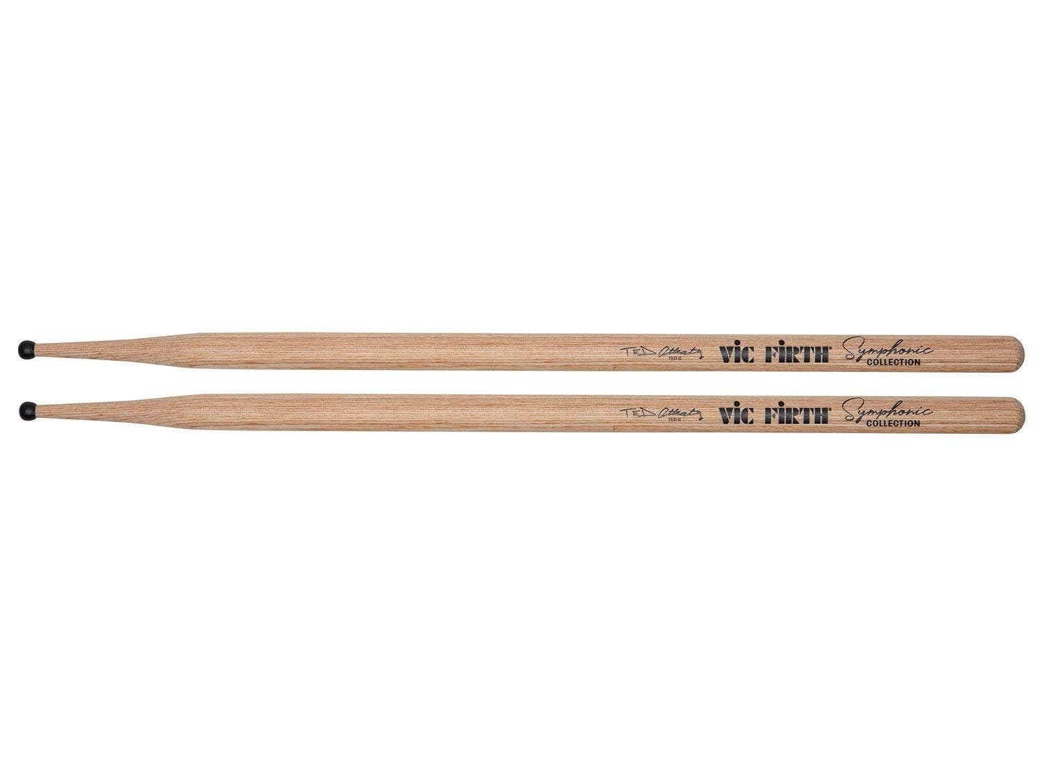 Vic FIrth - Symphonic Collection Snare Drumsticks - Ted Atkatz - Persimmon - Nylon Tip