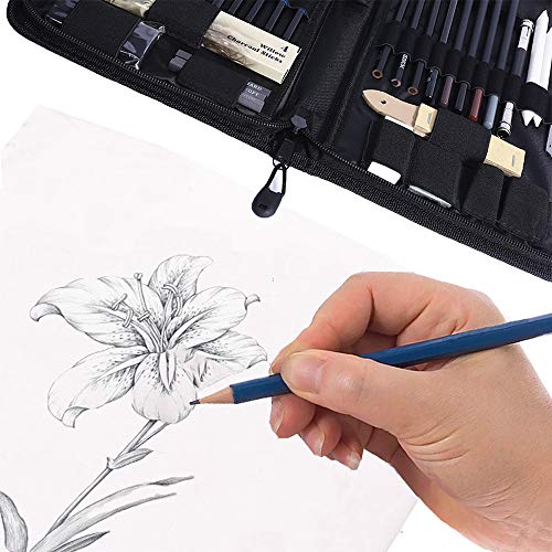 Drawing Set 42-Piece Sketch Pencil Kit Art Supplies, Beginner Drawing Pencils Set, Including 2 Drawing Pad (7x10", 160 GSM, 40sheets Each), Graphite, Kneaded Eraser, Charcoal Sticks, for Teens Adults