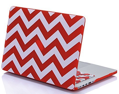 Mosiso Plastic Hard Case Cover with Pattern for MacBook Pro 13 Inch with Retina Display (Chevron Red)