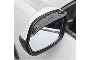 Wevdn 2 PCS Mirror Rain Visor Eyebrow, Waterproof PVC Auto Exterior Rear View Mirror Rain Visor Guard, Rainproof Side Mirror Rain Visor Eyebrow Cover for SUV Truck, Car Accessories (Black)