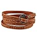 Jenia Letter Engraved Soft Leather Bracelet Cuff Bangle Rope Multilayer Design