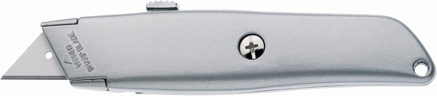 Westcott E-84019 00 Retractable Metal Utility Knife - Silver