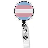 Transgender Pride Flag Retractable Badge Reel Clip - LGBTQ Supports Holder ID for Lanyards Name ID Card