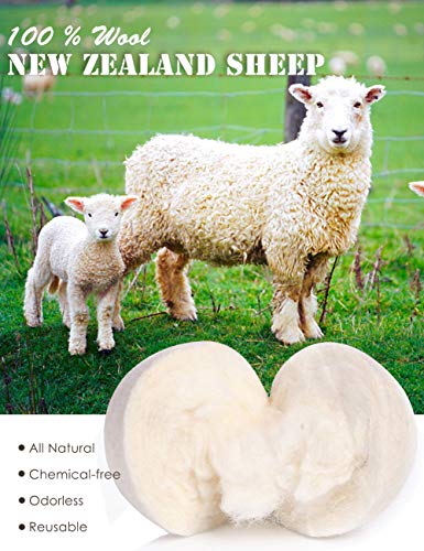 OHOCO Wool Dryer Balls, Organic Natural Wool for Laundry, Fabric Softening - Anti Static, Baby Safe, No Lint, Odorless and Reusable 6Pack, 3 Gray 3 White