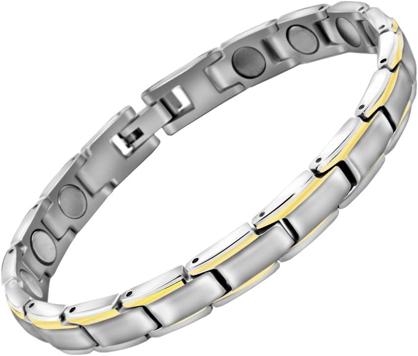 HAQI Powerful Magnetic Bracelet for Men and Women,3500 Gauss Strong Magnets Bracelet with Gift Box & Removal Tool (Women)
