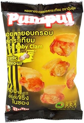 Pumpui Crispy Baby Clam Snack Garlic Flavour Net Wt 30g (1.0 Oz.) X 4 Bags