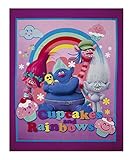 Dreamworks Trolls Cupcakes & Rainbows Character 36in Panel Pink Fabric By The Yard