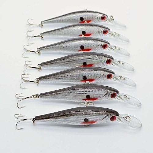 7pcs Lot Dive Minnow Fishing Lures Bass Crank Bait Rattle Lure Tackle 10cm/9.4g Fishing Lures