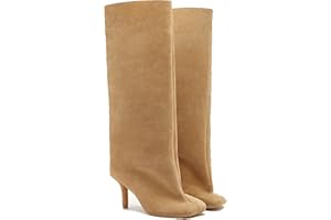 LINGXIAUNE Knee High Boots for Women Square Toe Wide Calf Boots Kitten Heel Long Boot Dress Shoes Womens Tall Boots for Ladies Casual Fahion Dressy