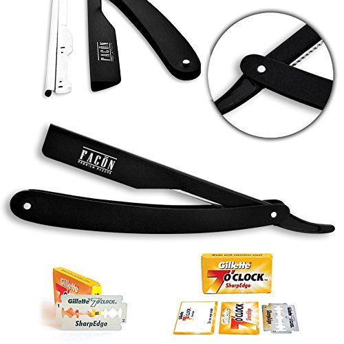 [black] facón professional straight edge barber razor/…