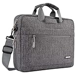 MOSISO Laptop Shoulder Bag Compatible 13-13.3 Inch MacBook Air (Including 2018), MacBook Pro, New MacBook Pro USB-C with Adjustable Depth at Bottom, Polyester Messenger Briefcase Sleeve, Gray