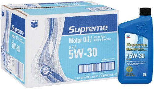 Chevron 83723-CASE SAE 5W-30 Supreme Motor Oil - 1 Quart Bottle, (Pack of 12)