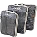 Compact Packing Cubes For Travel - Set of 3 Compression Packaging Cube Bags