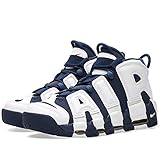 Nike Men's Air More Uptempo, WHITE/MIDNIGHT NAVY-METALLIC GOLD