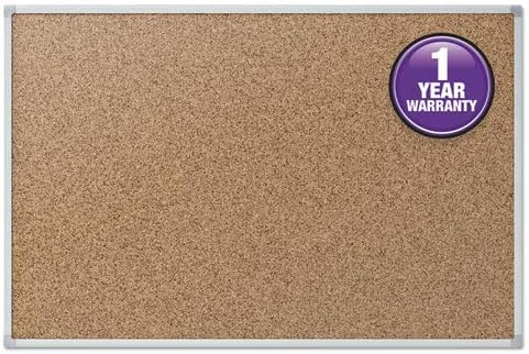 Cork Bulletin Board, 48 x 36, Silver Aluminum Frame
