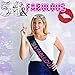 B4MBOO 50th Birthday Tiara and Sash, Happy 50th Birthday Party Supplies, 50 & Fabulous Glitter Satin Sash and Crystal Rhinestone Birthday Crown for Birthday Party Supplies and Decoration Silver