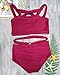 Prograce Women's Sexy Criss Cross High Waisted Bandage 2PCS Bikini Set, M Wine