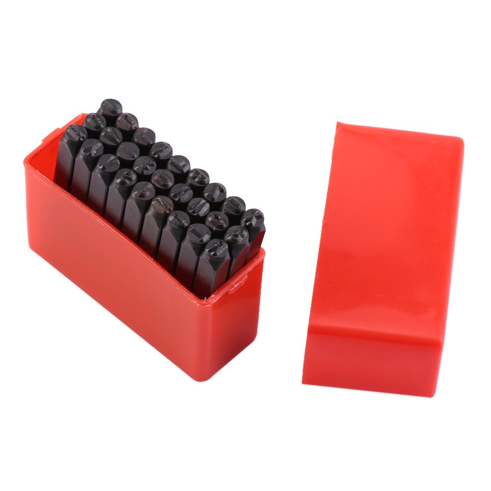 4mm Letters A-Z Stamps Punch Set Hardened Carbon Steel Metal Tool Kit for Imprinting Metal Wood Plastic Leather