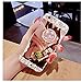 Black Lemon Phone Case for iPhone 6/iPhone 6s Case with Ring Stand 360° Rotatable Crystal Tassel Hairball iPhone Case Drop Resistant Soft Silicone Shockproof Cover Protective Case for Womens Girls