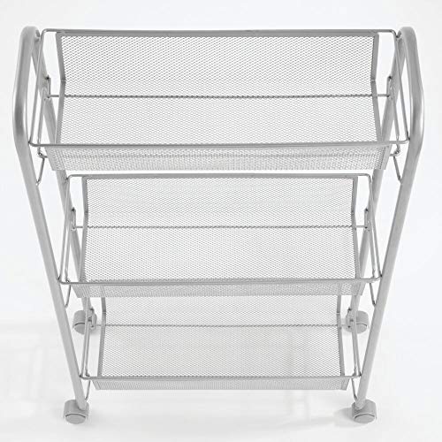 mDesign Portable Rolling Laundry Utility Cart Organizer Trolley with