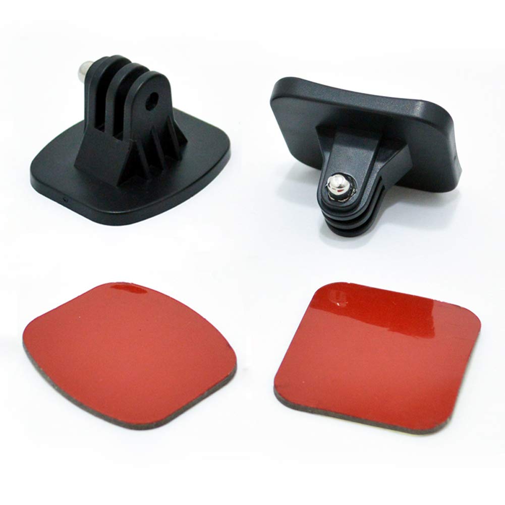 HLEESH Adhesive Mounts for GoPro Cameras - Curved & Flat Mounts Base with Strong Sticky Pads Easy Mount to Helmet - Camera Mounting Accessory Kits Fits for All GoPro Hero 7 6 5 4 3+ 3