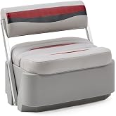 DeckMate&reg; Complete Classic Swingback Pontoon Seat and Base (Gray/Red/Charcoal)