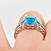 Rongxing Jewelry Aquamarine birthstone Wonderful Womens White Gold Filled Engagement Rings Gifts Size 10