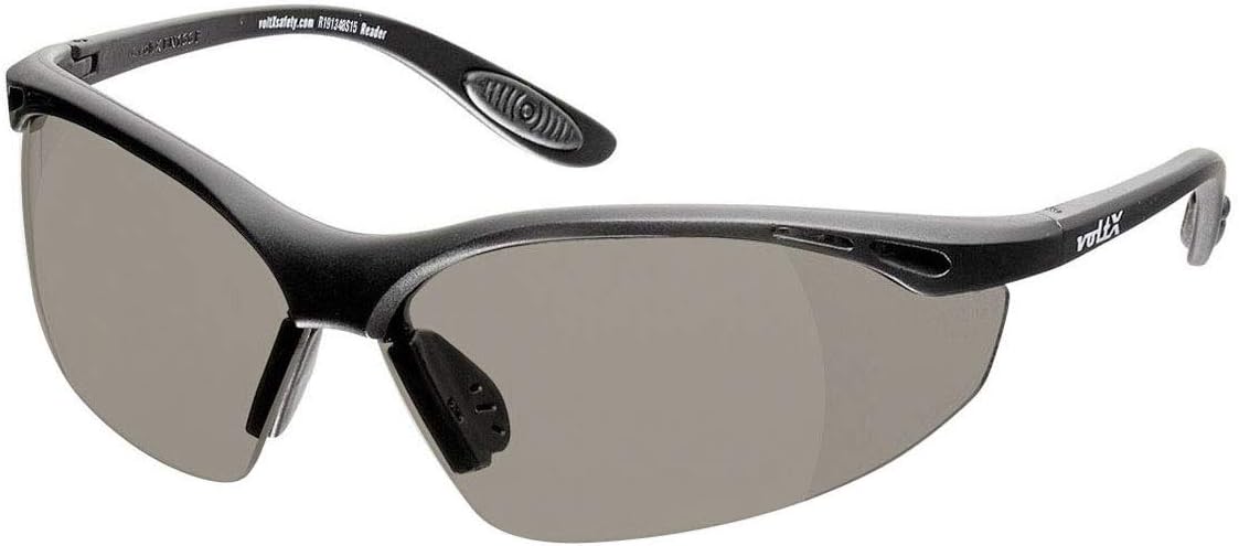voltX 'Constructor' SAFETY READERS Full Lens Reading Safety Glasses UKCA & CE EN166f certified (+1.0 Dioptre, Smoke)