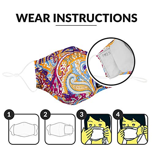 Debrief Me Anti Dust Face Mouth Cover Mask Respirator - Dustproof Anti-bacterial Washable - Reusable masks Respirator Comfy - Cotton Germ Protective Safety Warm Windproof(Orange-Mix2)