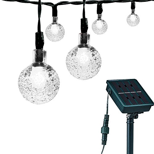 Solar Christmas String Lights,LOENDE Waterproof Crystal Globe Bulb Twinkle Lights for Thanksgiving, Christmas Tree, Party, Seasonal, Bedroom, Garden Decorations