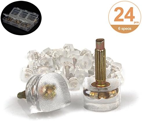ADVcer 12 Pairs High Heel Tips Kit (6 Types) with Taps Storage Box for Women Stiletto Cap Repair, U-Shape 8 / 9 / 10 mm, Clear