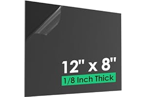 CREGEAR ABS Plastic Sheet 1/8 Inch Thick (3mm) - 12" x 8", Black Waterproof Rigid Thermoplastic Board for Signs, Crafts, DIY Projects (Pack of 1)