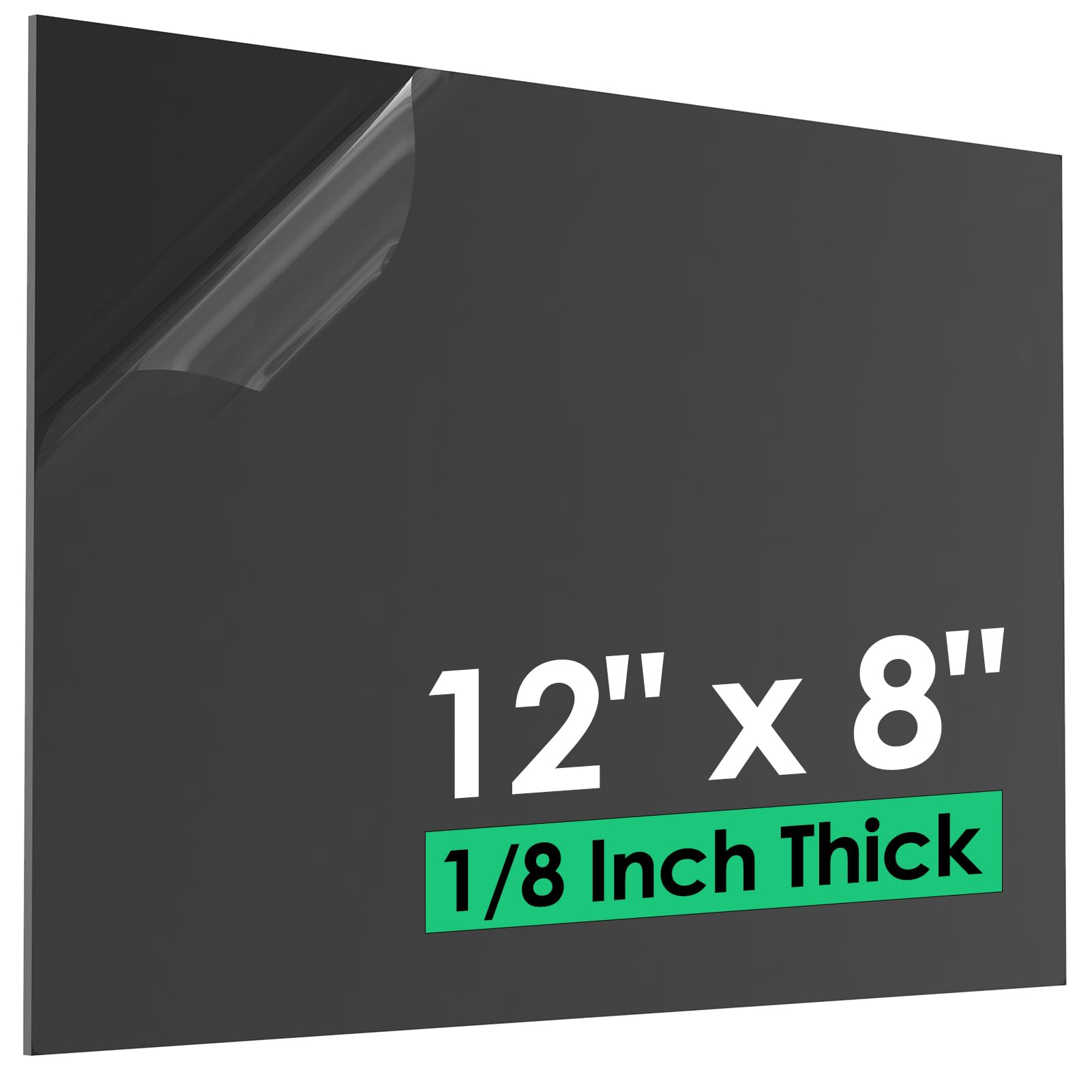 Photo 1 of *MINOR DAMAGE - USED*
ABS Plastic Sheet 1/8 Inch Thick (3mm) - 12" x 8", Black Waterproof Rigid Thermoplastic Board for Signs, Crafts, DIY Projects (Pack of 1)